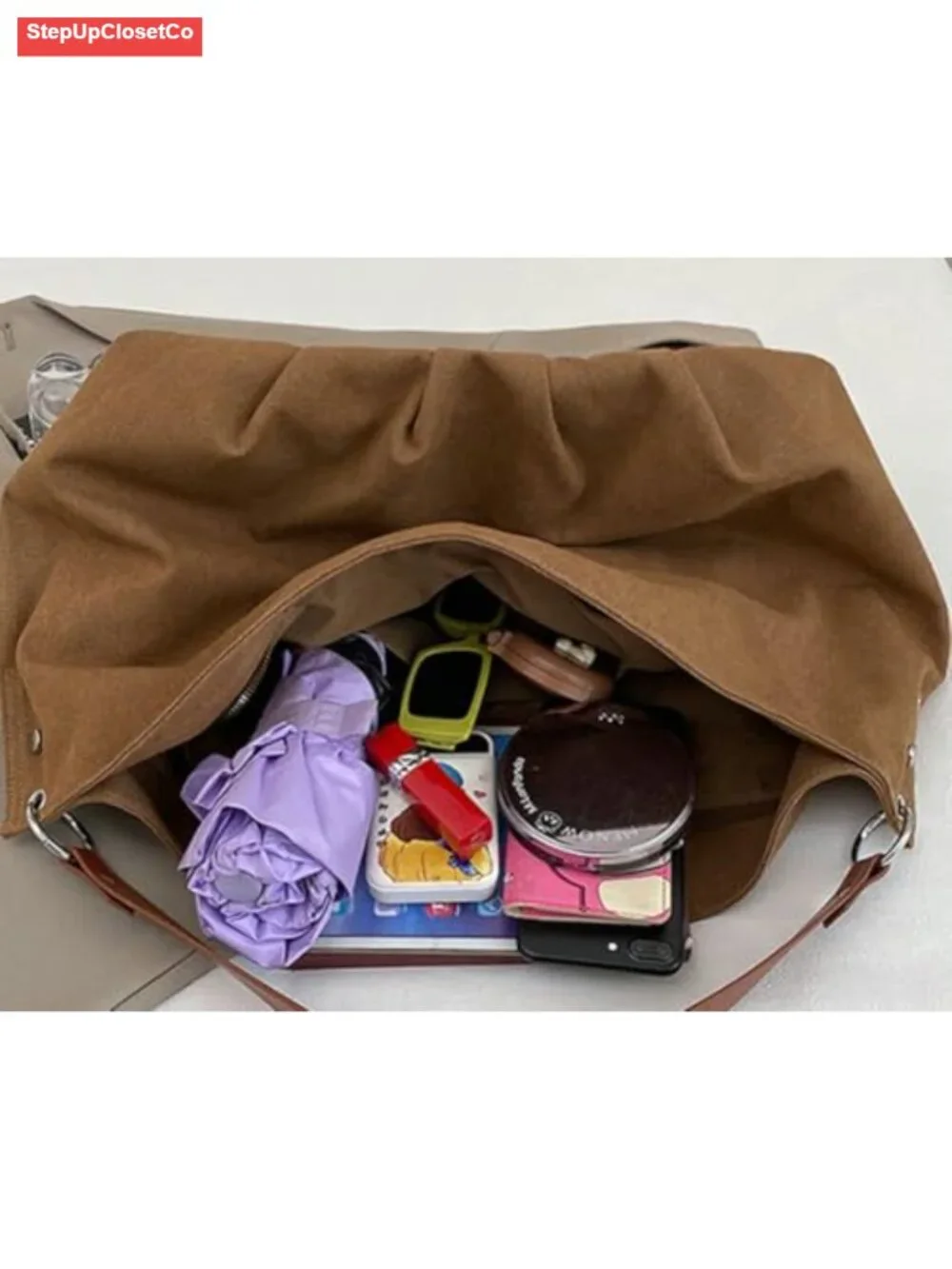 Large Canvas Hobo Bag Women Slouchy Crescent Crossbody Shoulder Purse Work